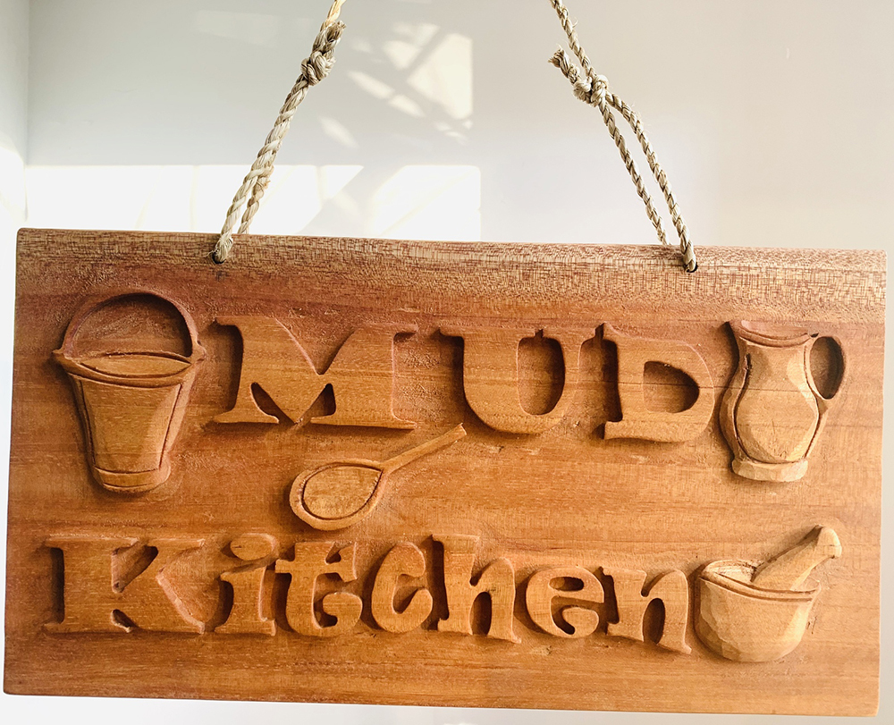 Hand Carved Wooden Signs - Mud Kitchen