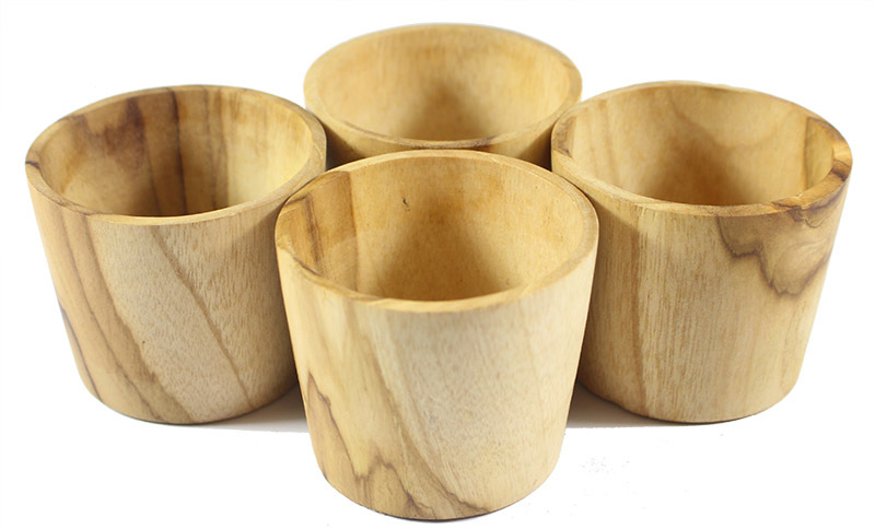 Wooden Drinking Cups - Set of 4