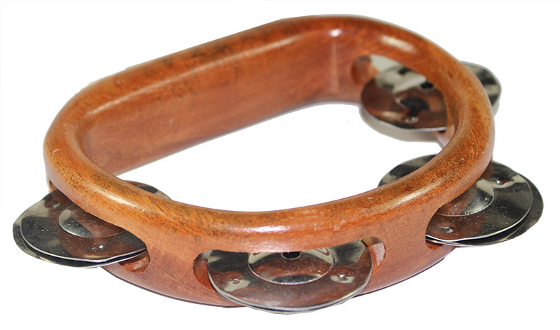 Wooden Hand Tambourine - 16cm