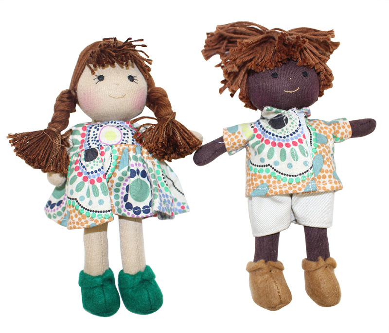 Indigenous Boy & Girl Mini Dolls 16cm - Set of 2 Meeting Places