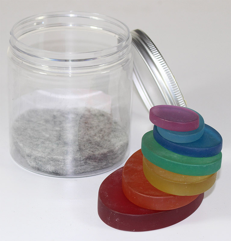 Rainbow Resin Portable Play Jar - Pebble Slices 7pcs