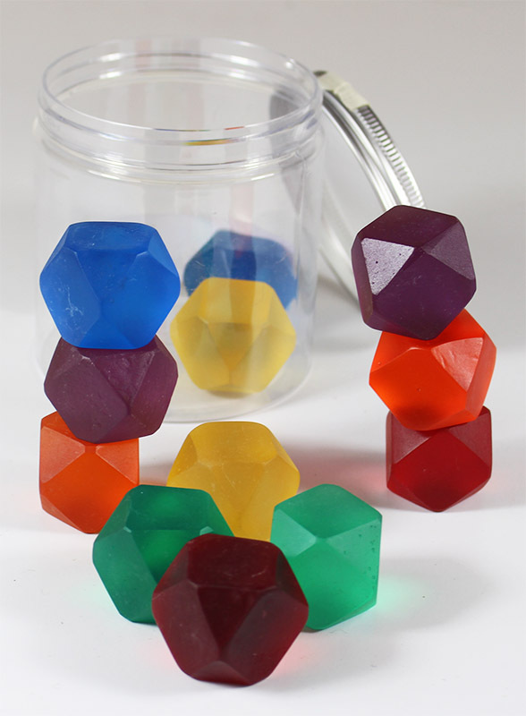 Rainbow Resin Portable Play Jar - Gem Stones 12pcs