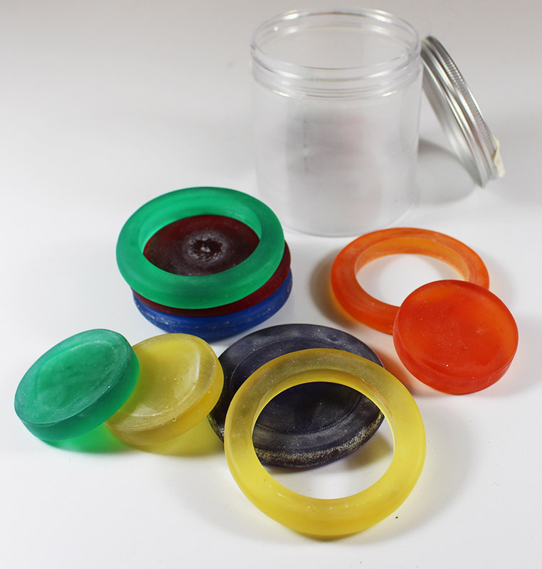 Rainbow Resin Portable Play Jar - Rings & Discs 12pcs