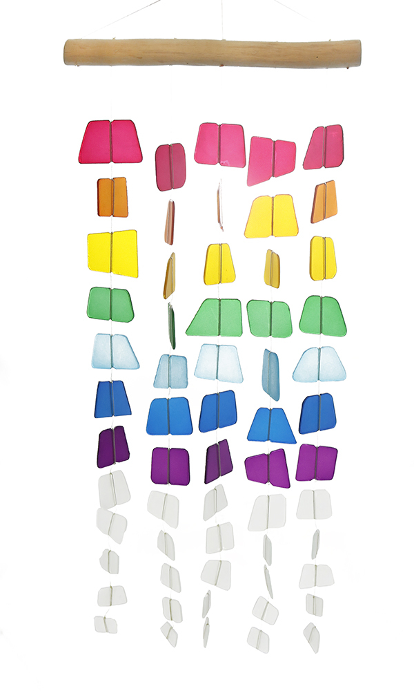 Cascading Glass Wind Chime - Rainbow