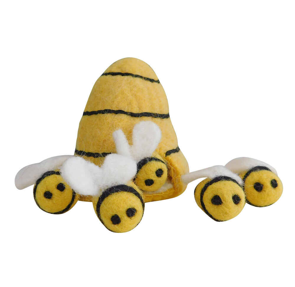 Bees & Bee Hive Play Set - In Portable Play Jar 6pcs