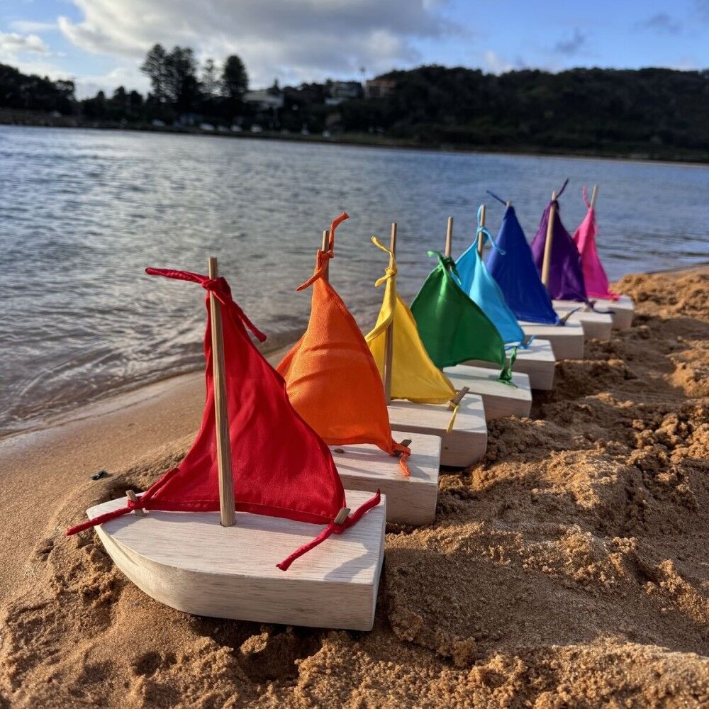 Rainbow Sailing Boats Set of 8