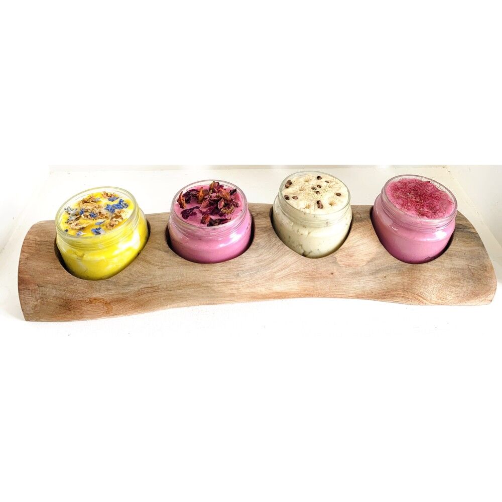 Storage Jars in Wooden Holder