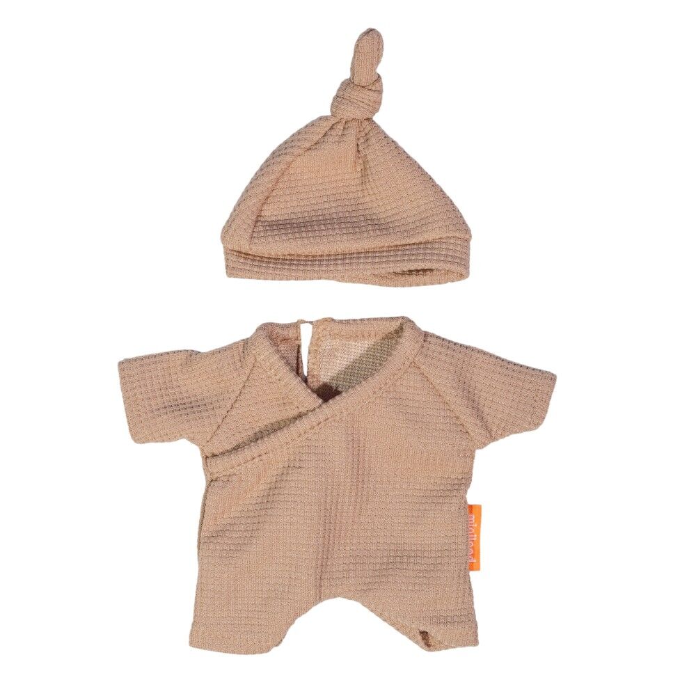 Doll Clothes for 21cm Doll - Brown Pyjamas & Hat