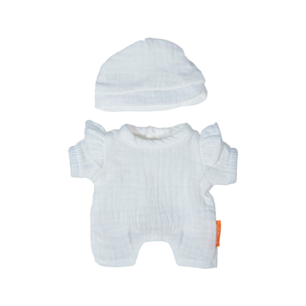 Doll Clothes for 21cm Doll - White Pyjamas & Hat