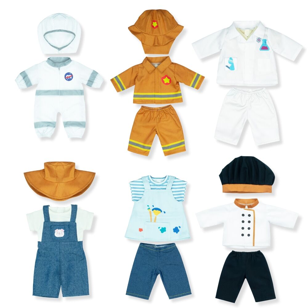 Professional Clothing Sets for 38cm Doll - Set of 6 Outfits