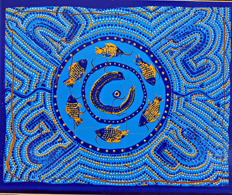 Aboriginal Winanggaay Puzzle - Fish Billabong 12pcs