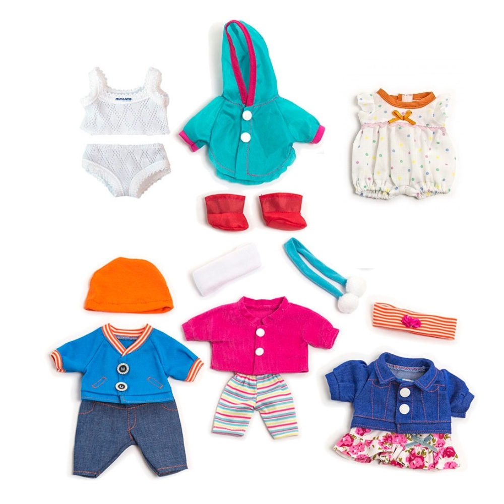 Doll Clothes for 21cm Doll - Set of 6 Outfits