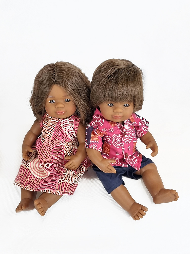 Baby Doll & Clothes 38cm - Set of 2 Aboriginal dolls(1 Boy & 1 Girl)