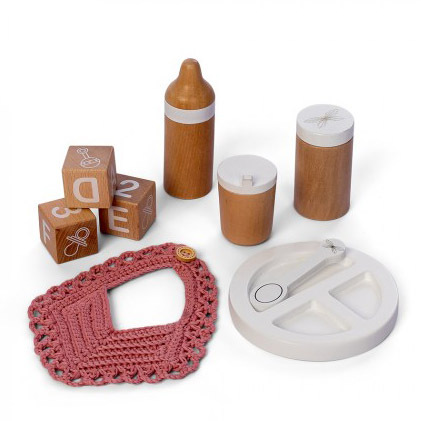 Wooden Dolls Feeding Set - 9 pcs