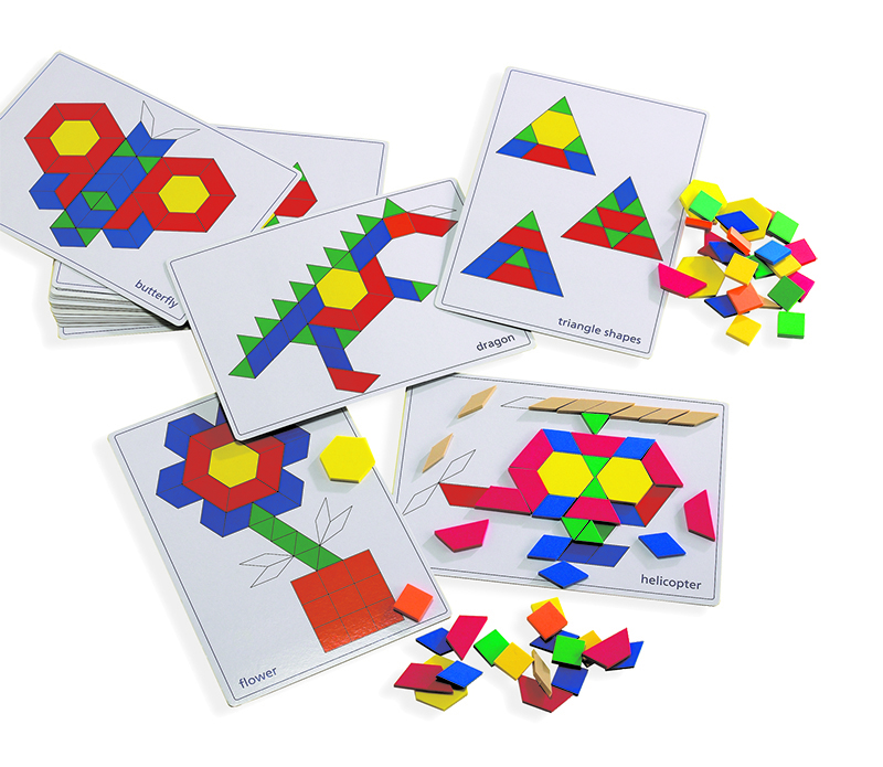 *LCBF Wooden Pattern Blocks & Picture Card Set - 270pcs