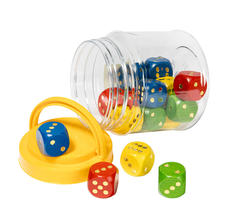 LCBF Giant Wooden Dice - Jar of 16
