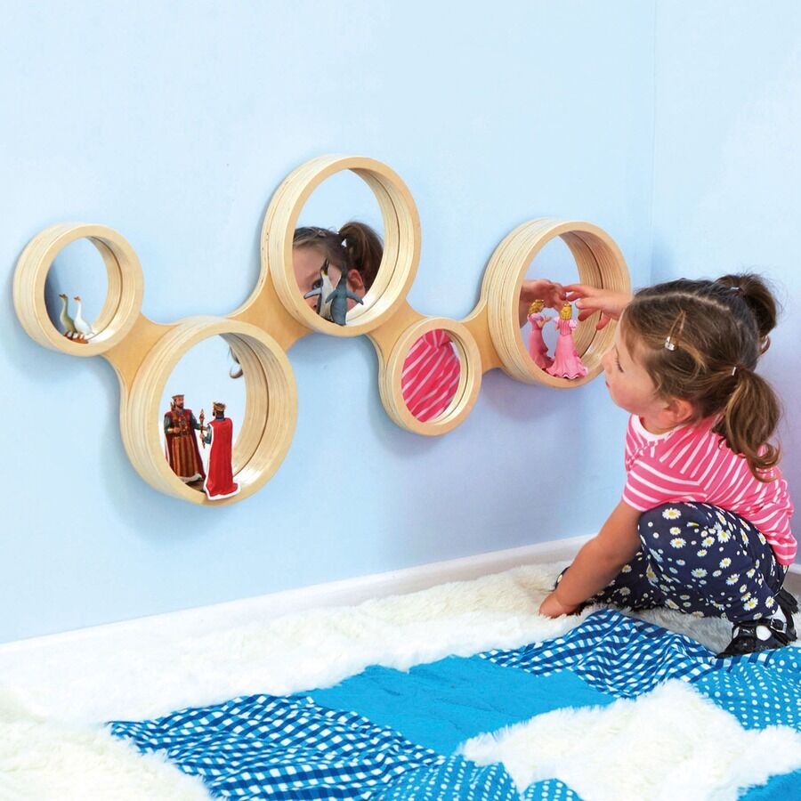 Wooden Framed Circle Mirror