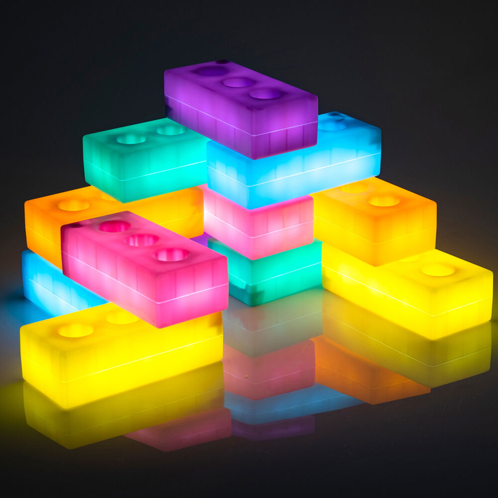 Light Up Glow Construction Bricks - 12pk