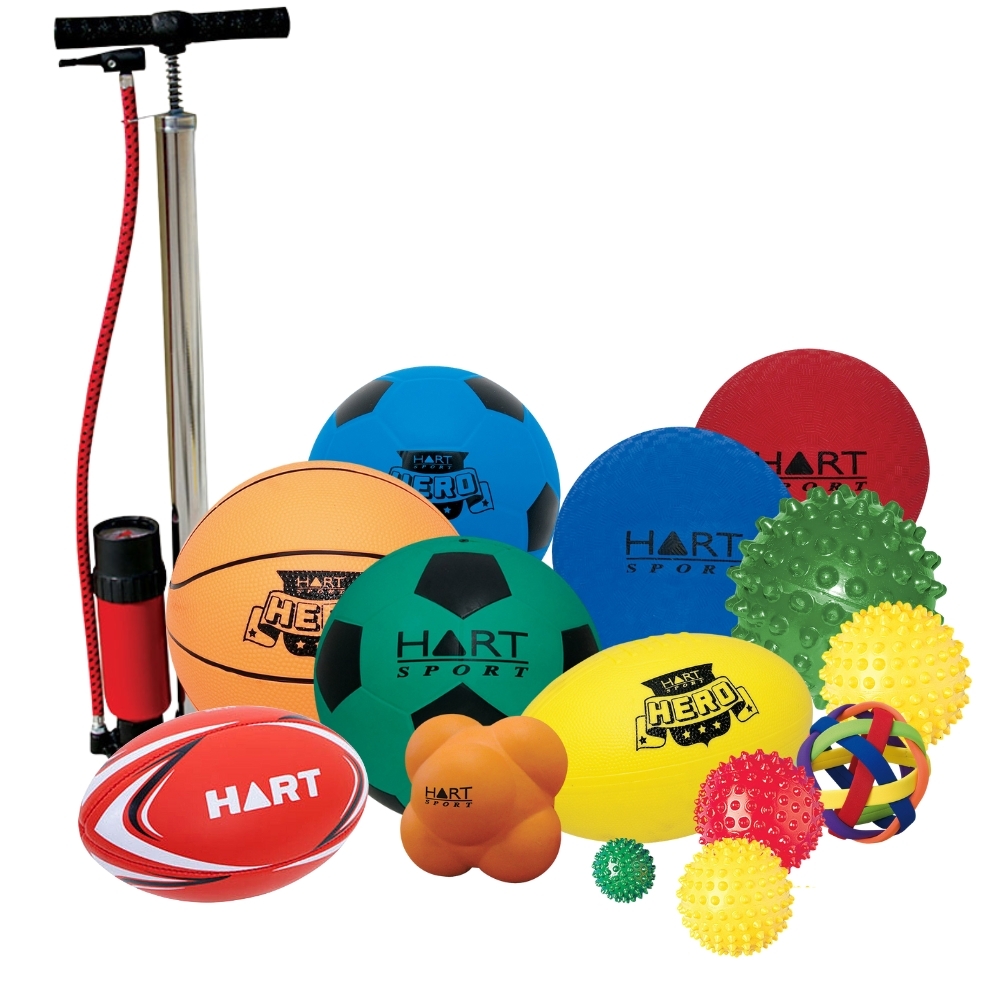 Sport Ball Set - with 16 Assorted Balls & Pump