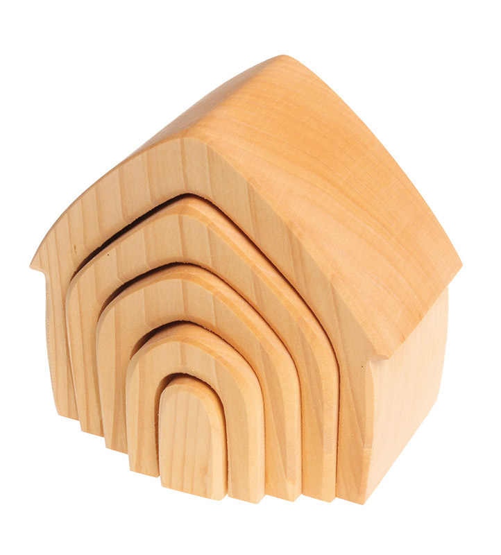 Grimm's Stacking House - Natural Wooden 5pcs