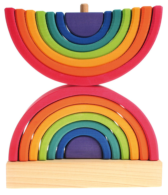 Grimm's Stacking Tower - Double Rainbow 14pcs