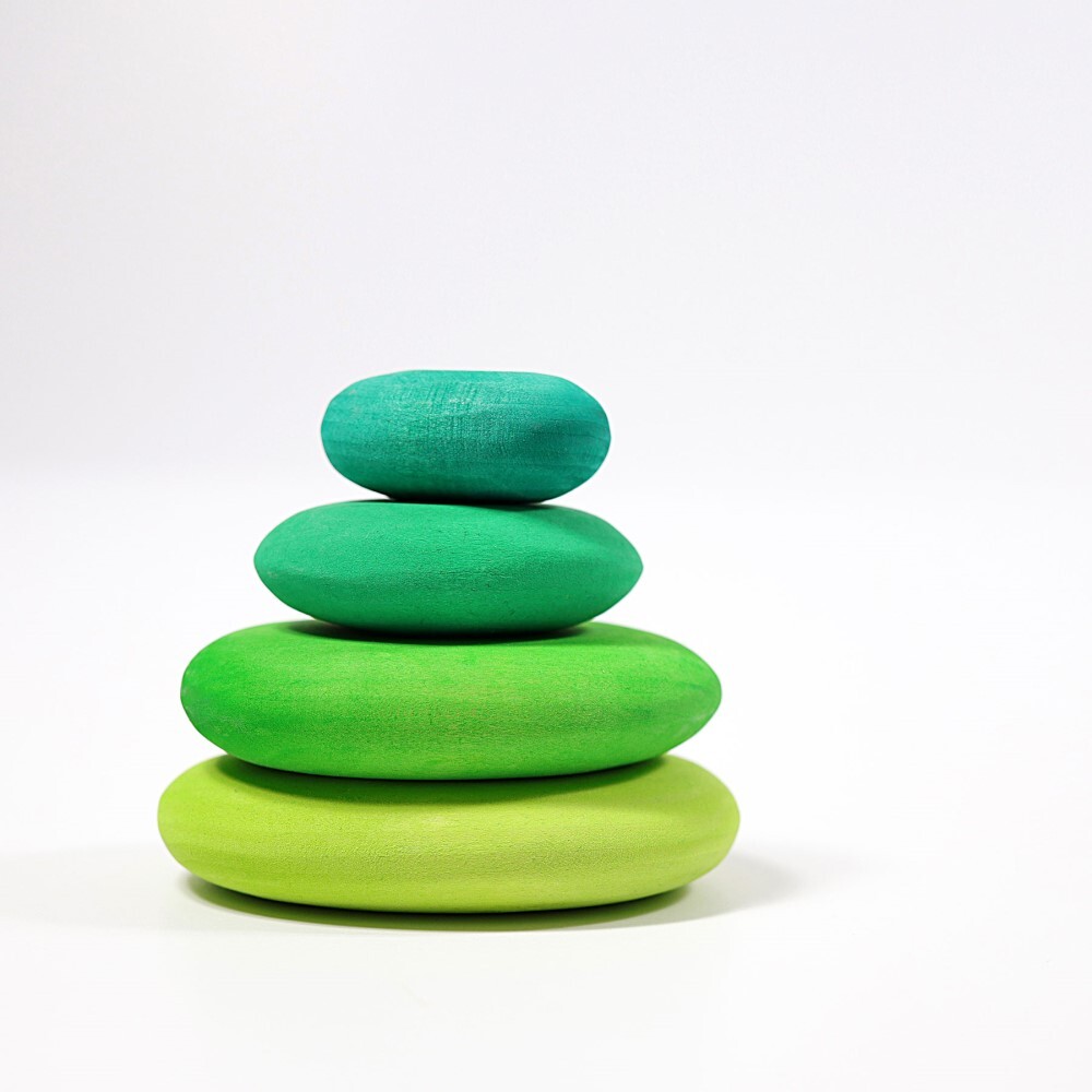 Grimm's Building Pebbles - Moss 4pcs
