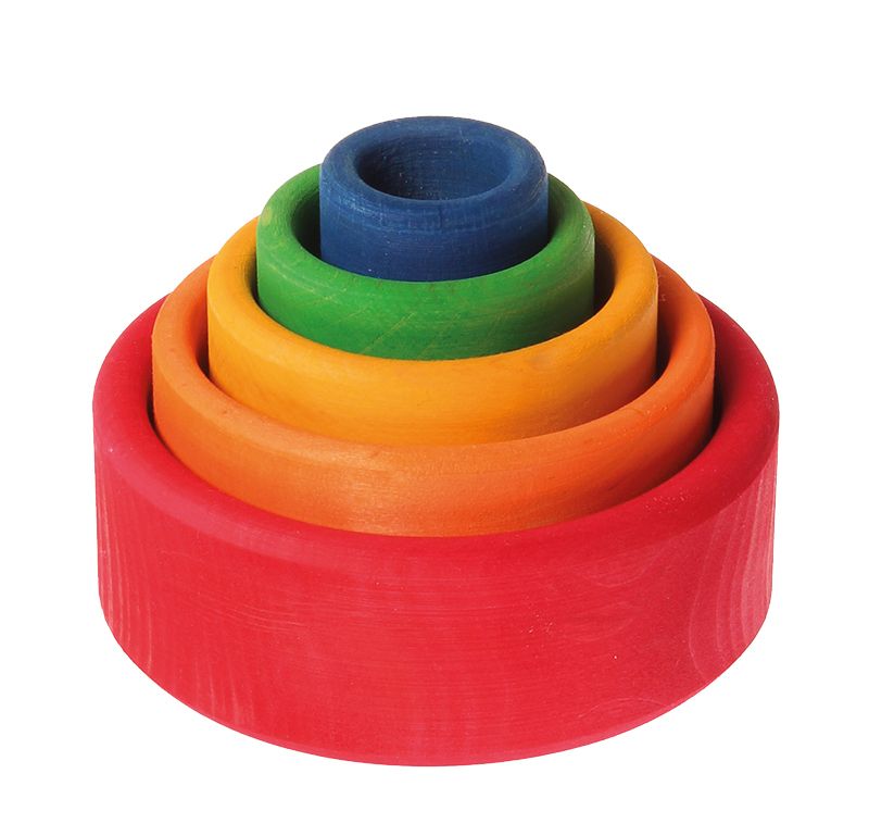 Grimm's Stacking Bowls - Coloured 5pcs