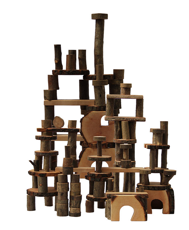 Magic Wood Tree Blocks & Cart - 144pcs