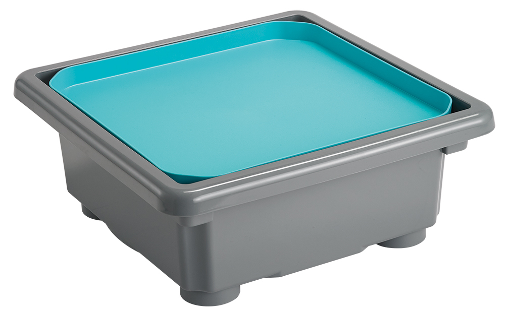 *Fun2 Play Activity Tray - Volcano Grey Tray, Lake Blue Lid