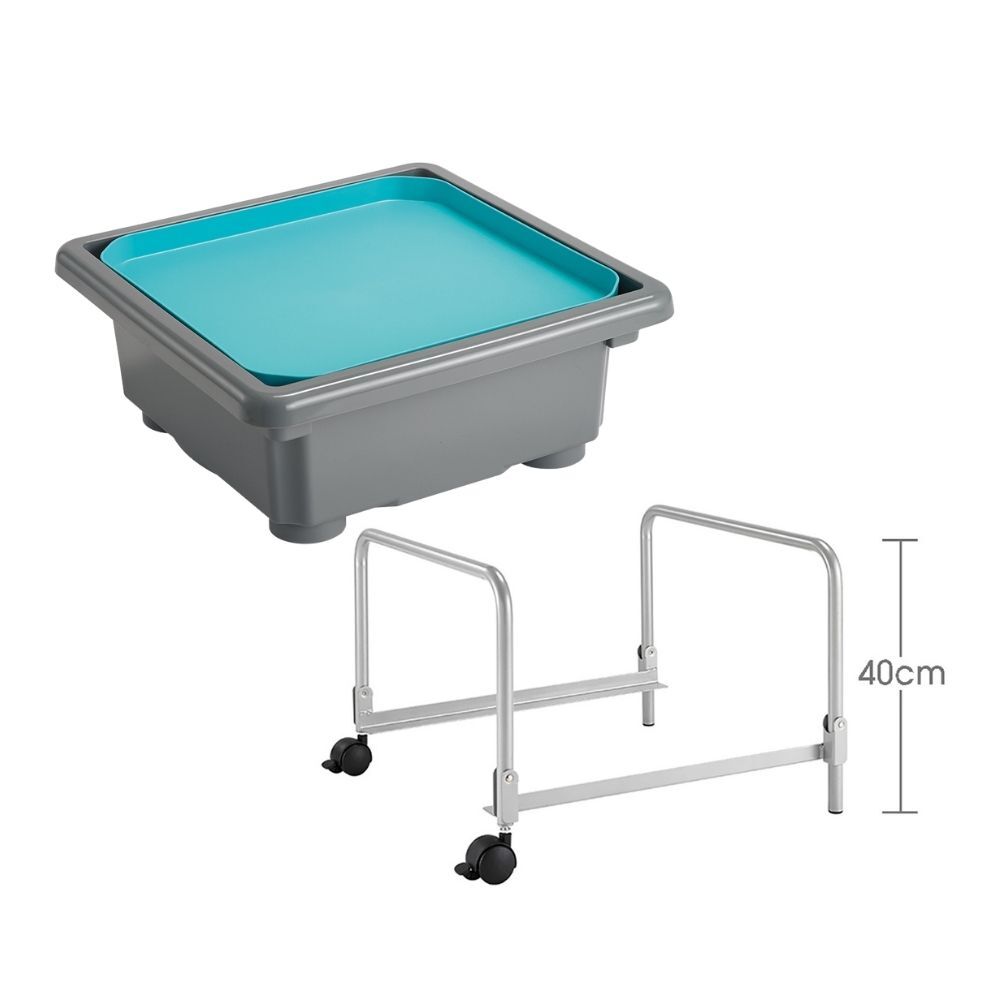 Fun2 Play Activity Tray - Volcano Grey Tray, Lake Blue Lid with Stand 40cmH