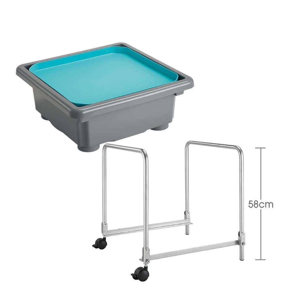*SPECIAL: Fun2 Play Activity Tray - Volcano Grey Tray, Lake Blue Lid with Stand 58cmH