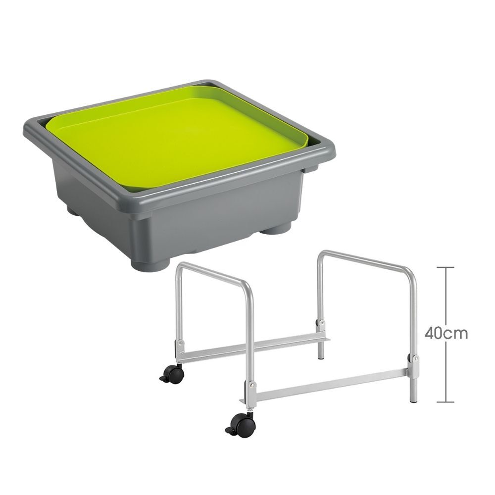 Fun2 Play Activity Tray - Volcano Grey Tray, Field Green Lid with Stand 40cmH