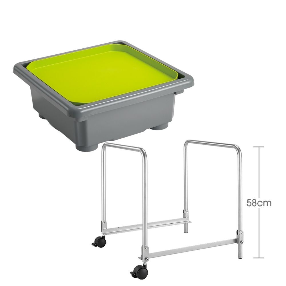 *SPECIAL: Fun2 Play Activity Tray - Volcano Grey Tray, Field Green Lid with Stand 58cmH