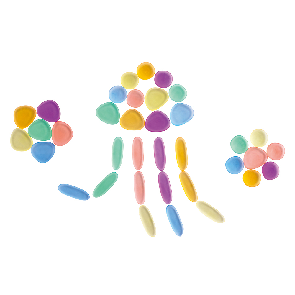 Translucent Junior Rainbow Pebbles - 36pcs in Jar