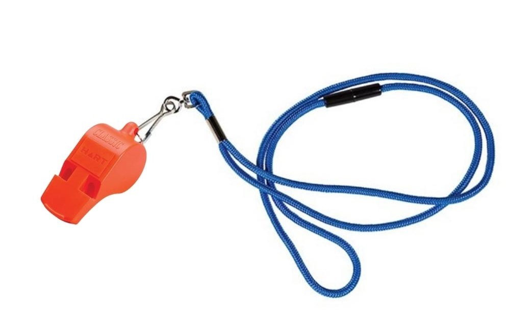 Pealess Whistle with Breakaway lanyard