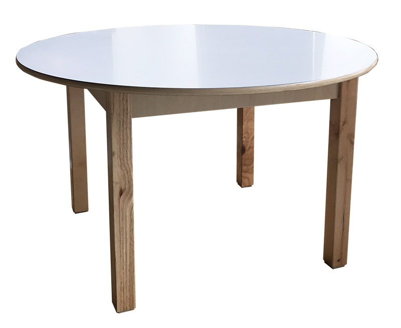 Billy Kidz Birch & White Laminate Table Round 900 x 900mm - 28cmH