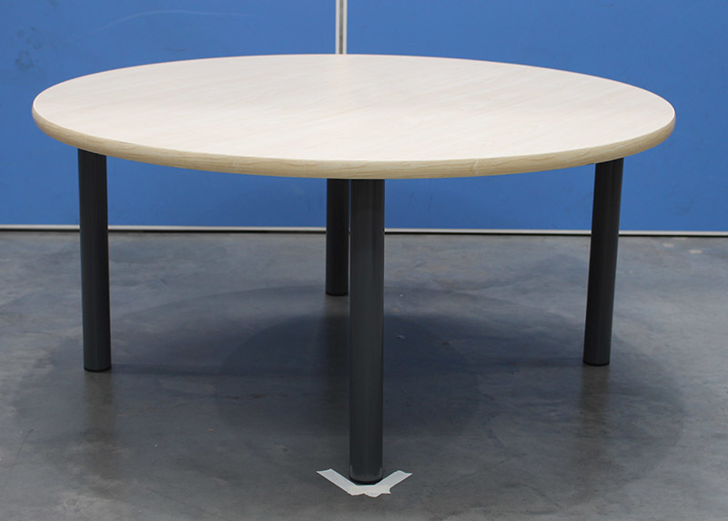 Billy Kidz Large Round Table 1100 x 1100mm Birch - Charcoal Legs Junior 50cm