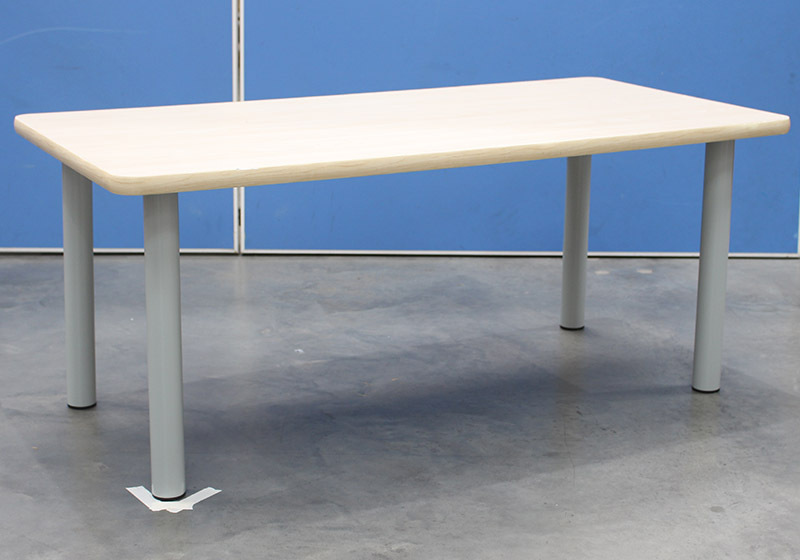 Billy Kidz Rectangle Table 1200 x 600mm Birch - Light Grey Legs Low 38cm