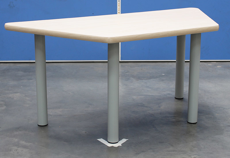 *Billy Kidz Trapezoid Table 1200 x 530mm Birch - Light Grey Legs Toddler 45cm
