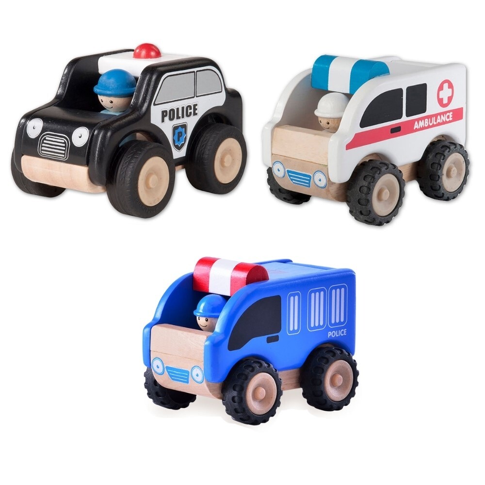 *Wonderworld Mini Emergency Services Vehicles - Set of 3