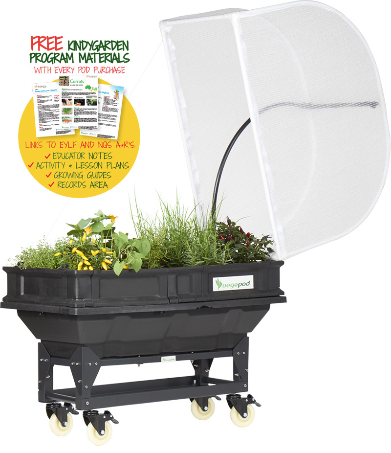 Vegepod Raised Garden Bed with Garden Cover & Low Trolley - Small 1 x 0.5m