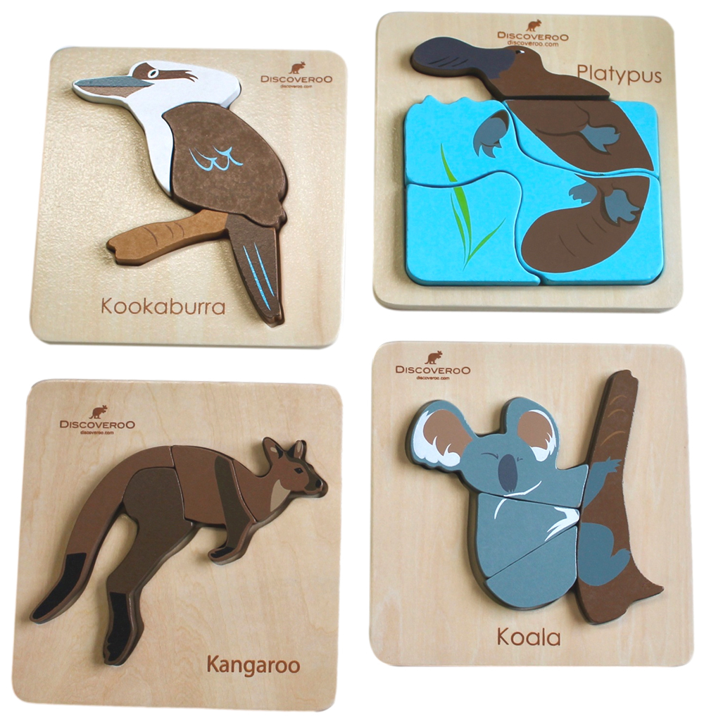 Discoveroo Chunky Puzzles Aussie Animals (Assortment of 4)