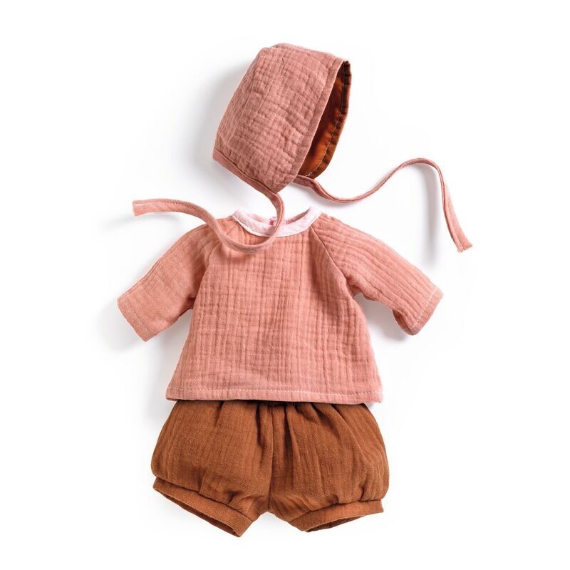 Doll Clothes for 32cm Doll - Peach Outfit with Bonnet