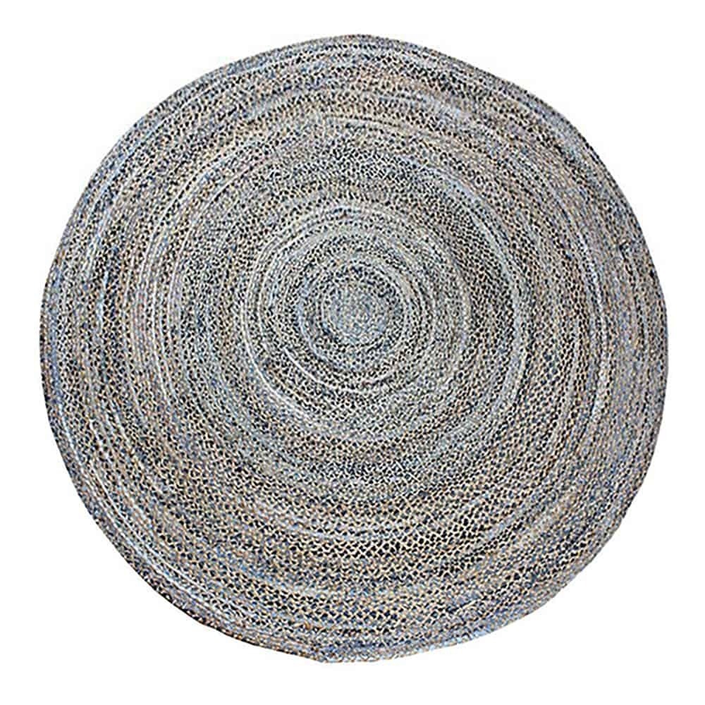 Recycled Indian Chindi Rug Denim - Round 1.8m