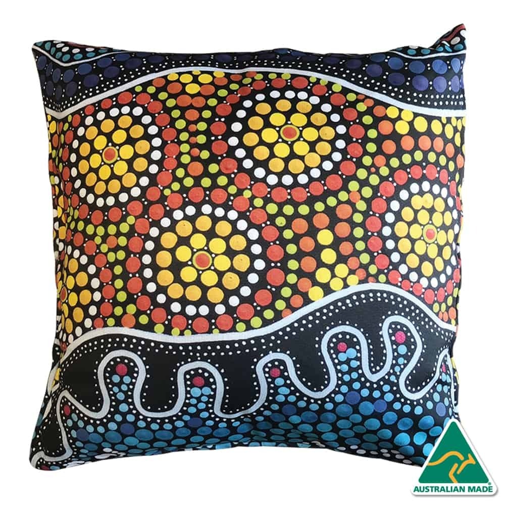 Outdoor Aboriginal Design Cushion - Seaside