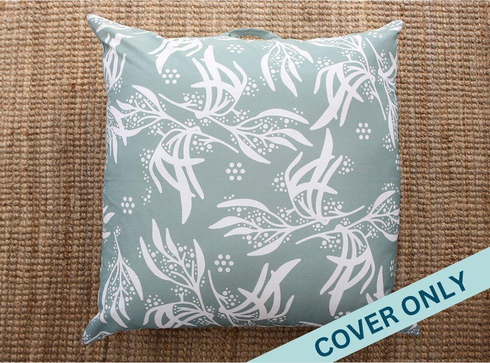 EMRO Indigenous Designed Outdoor Cushion COVER - Green Wattle 1x1m