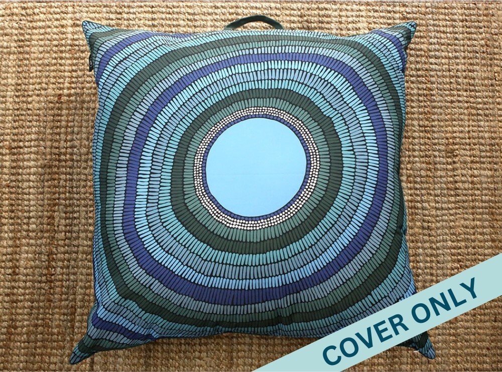 EMRO Indigenous Designed Outdoor Cushion COVER - Gulpaga Waterhole 1x1m