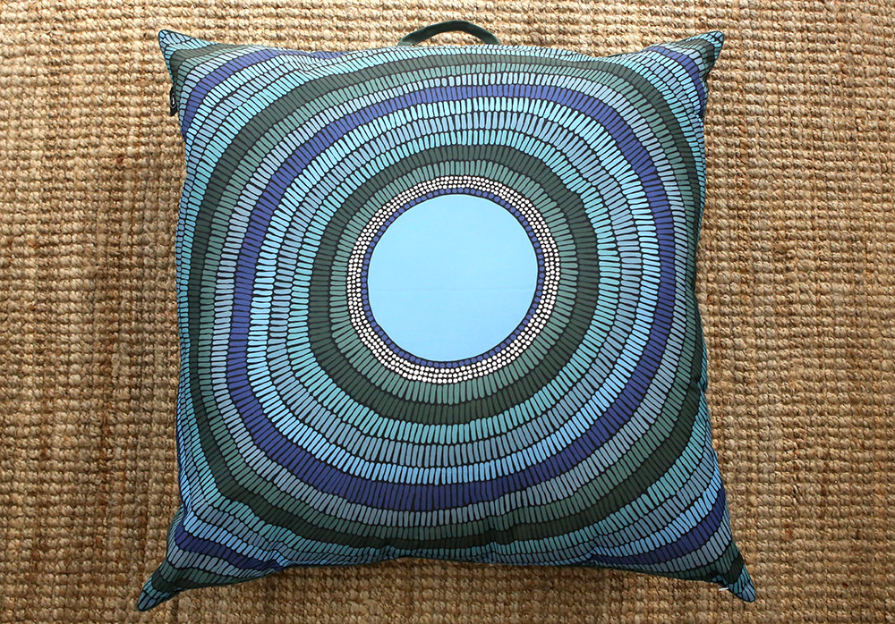 Indigenous Designed Outdoor Cushion with Insert - Gulpaga Waterhole 1x1m