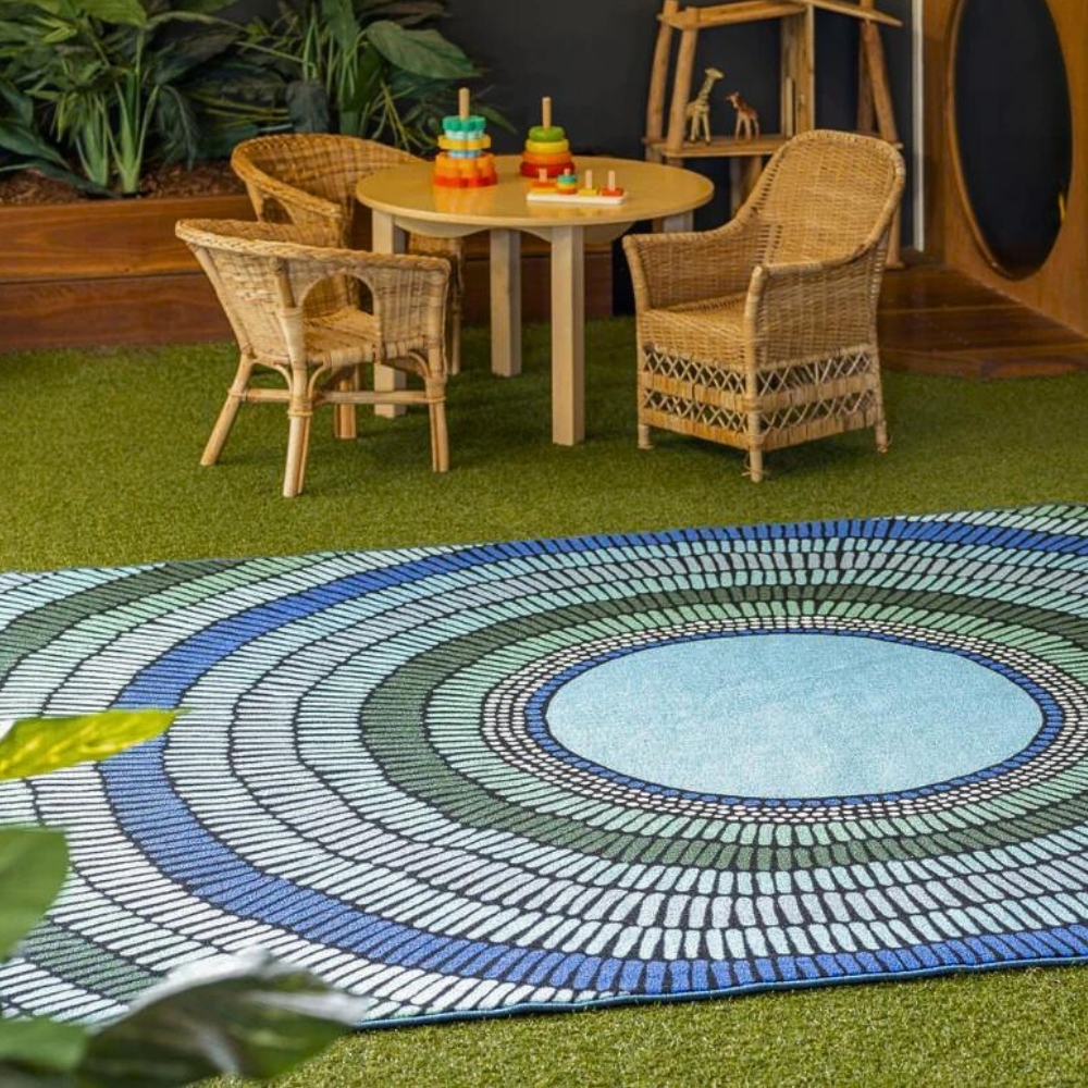 EMRO Indigenous Designed Rectangle Rug - 'Gulpaga' Waterhole 2x3m