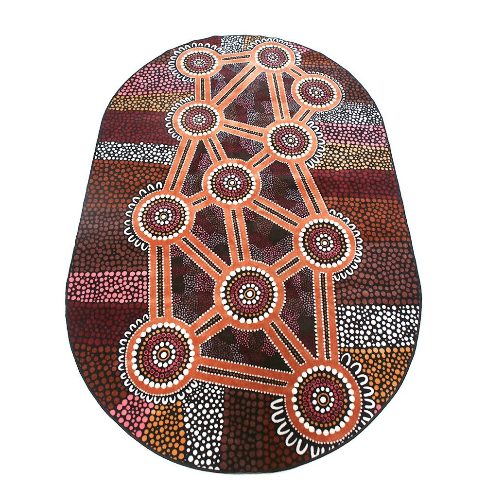 Indigenous Designed Oval Rug - 'Colours of Country' 2x3m